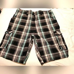 Polo club mens plaid cargo shorts